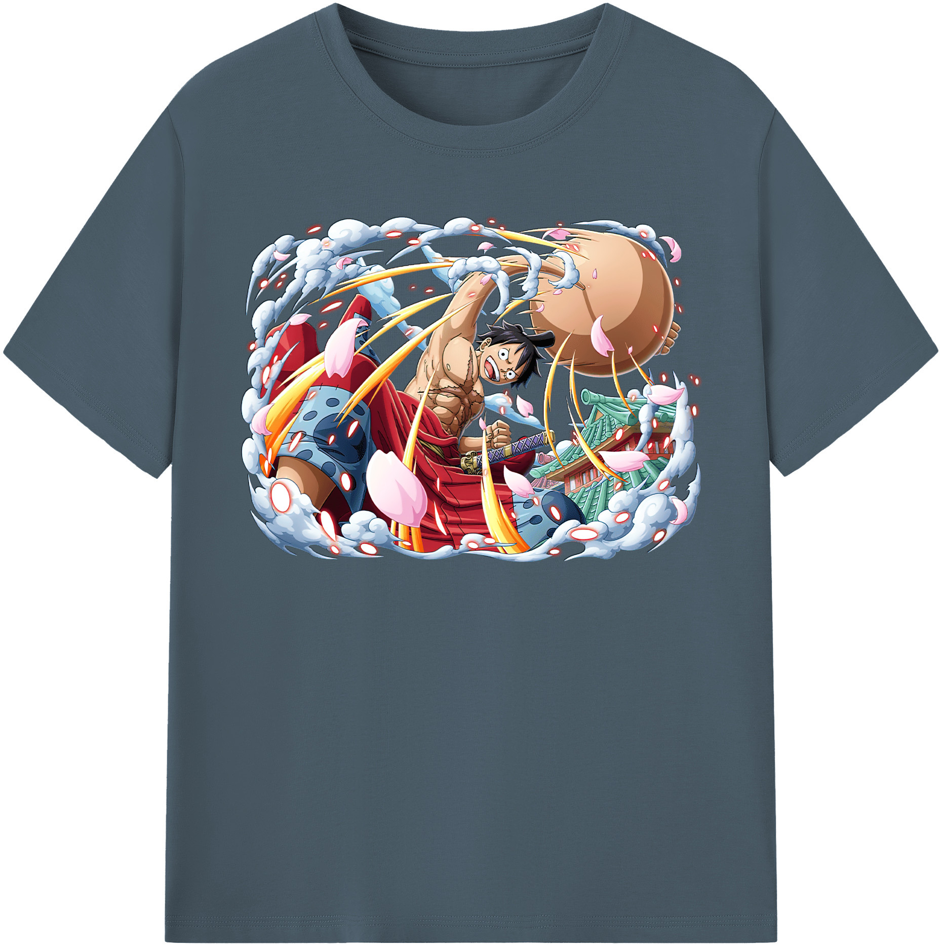 ワンピース モンキー・D・ルフィ ONE PIECE Monkey D. Luffy 綿100％半袖Tシャツ（フロントプリント）